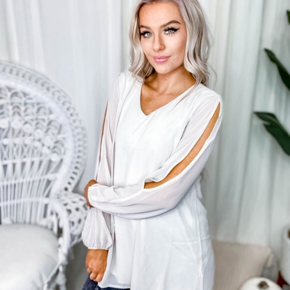 Zenana white blouse with slits